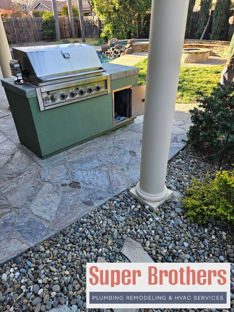 gas line installation for barbecue