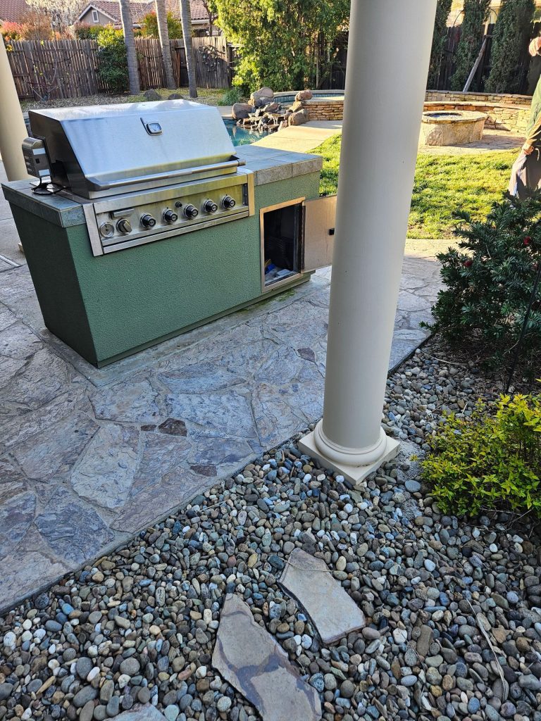 gas line installation for barbecue