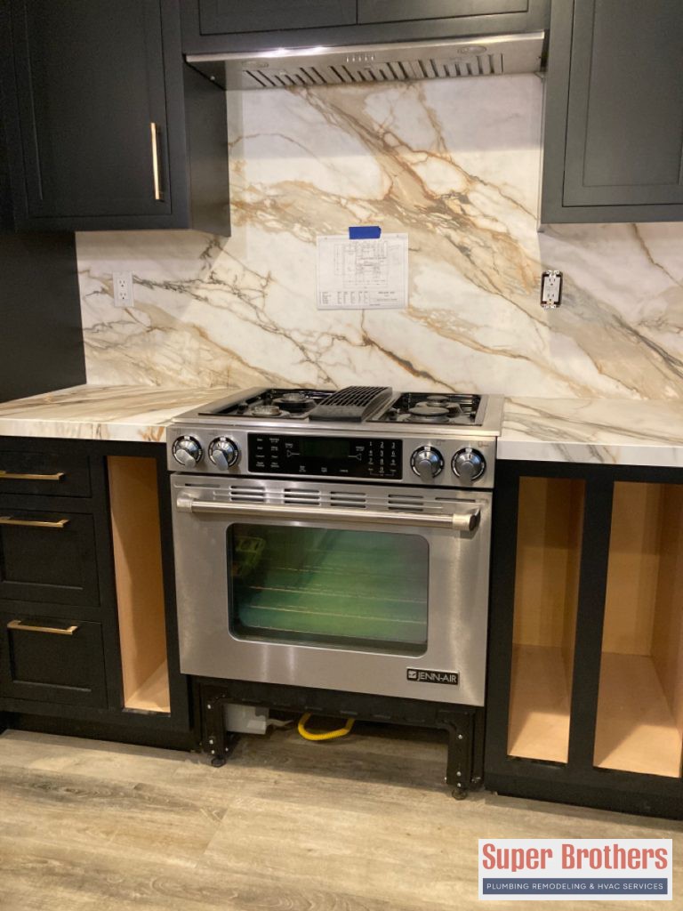 gas line installation for kitchen stove