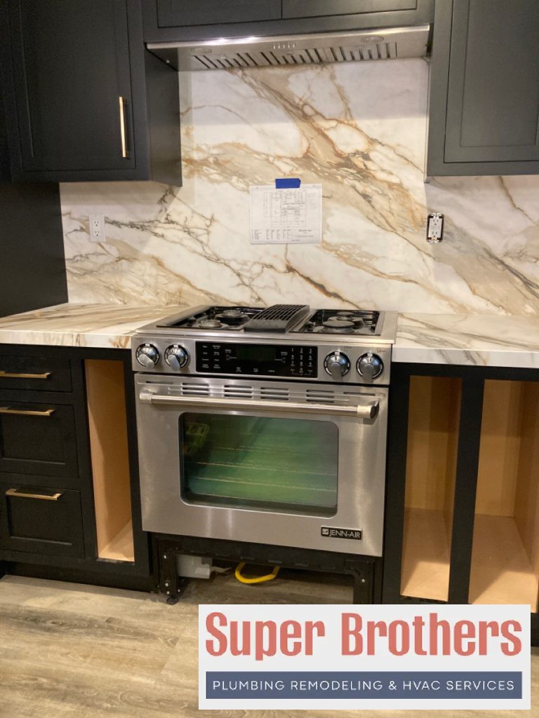 gas line installation for kitchen stove