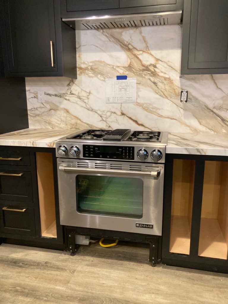 gas line installation for kitchen stove