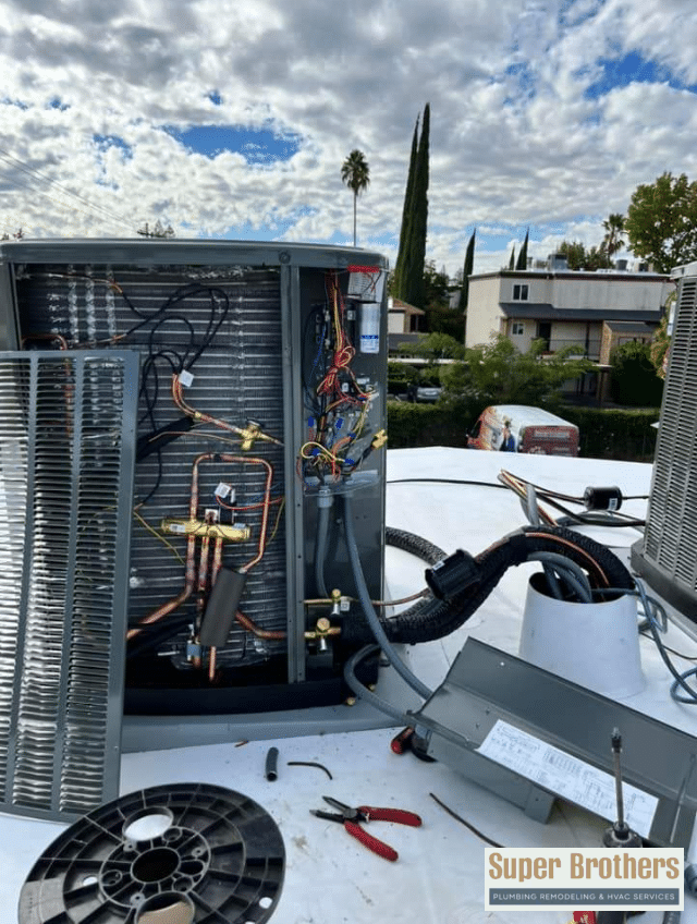 Repair HVAC Condenser on the roof