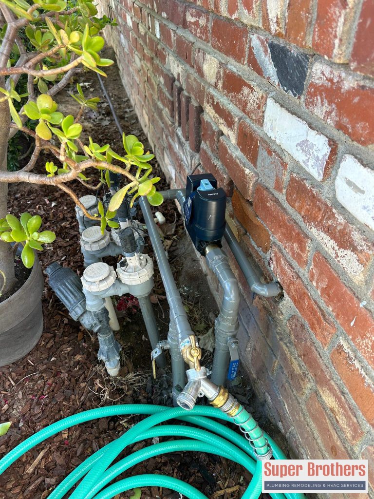 installation of hose bib and auto shut off valve