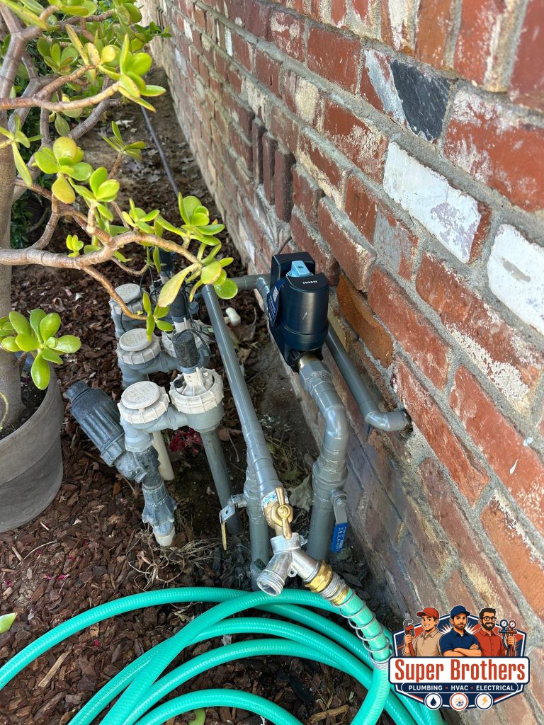 installation of hose bib and auto shut off valve