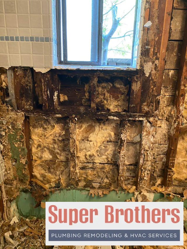 water damage in bathroom