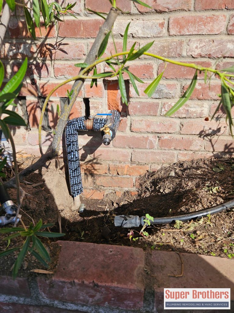 installation of new hose bib