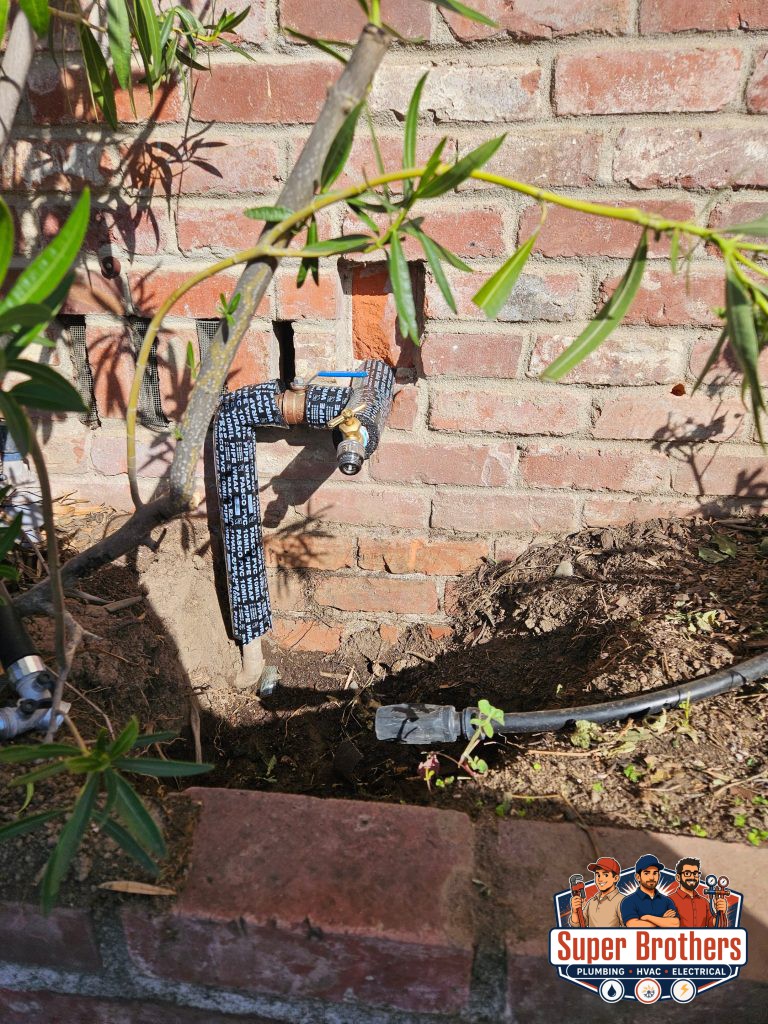 installation of new hose bib