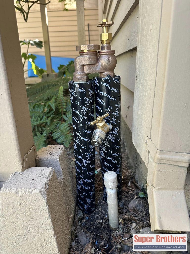 installing a backflow preventer on the hose bib