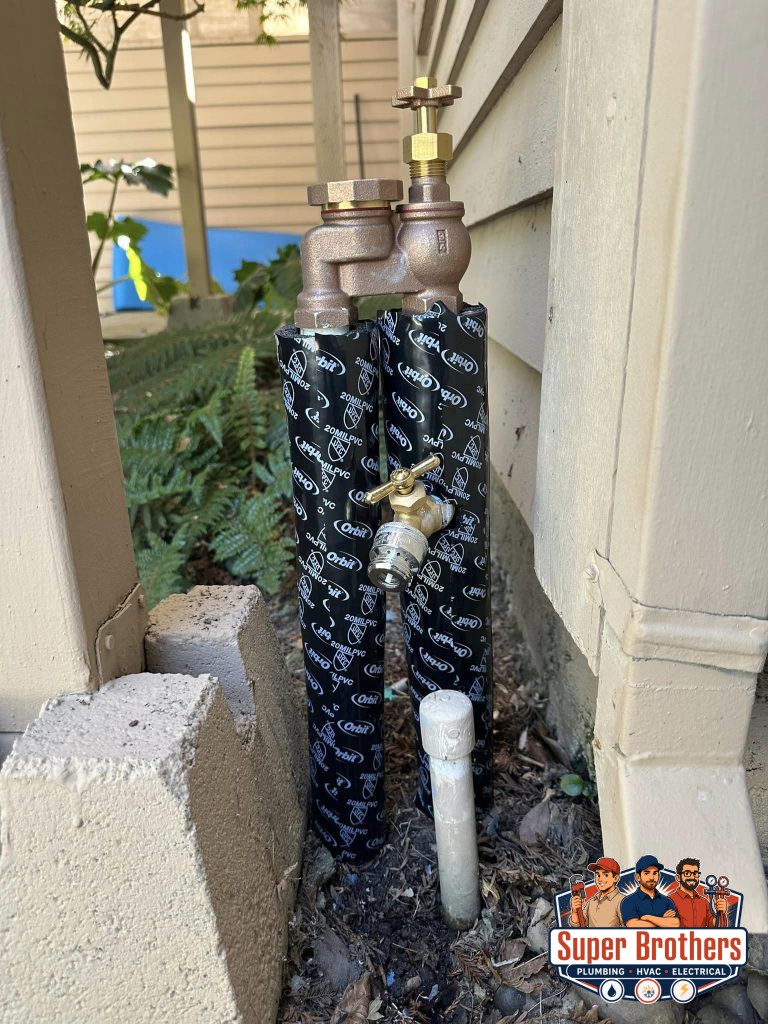 installing a backflow preventer on the hose bib