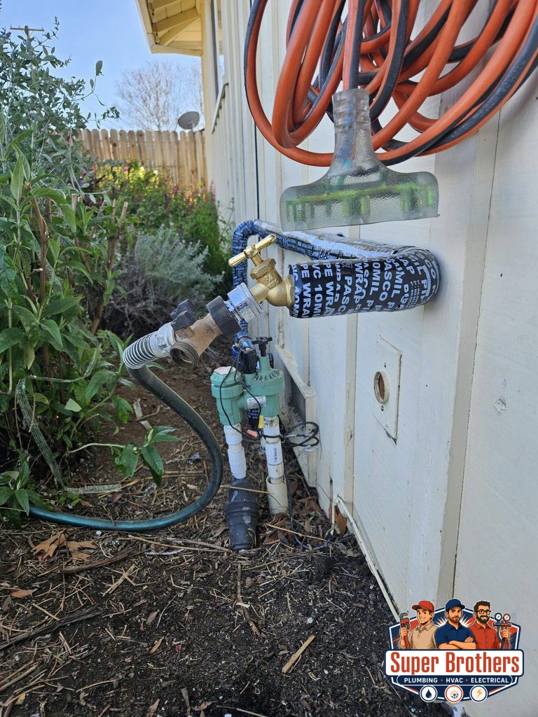 installing a backflow preventer on the spigot