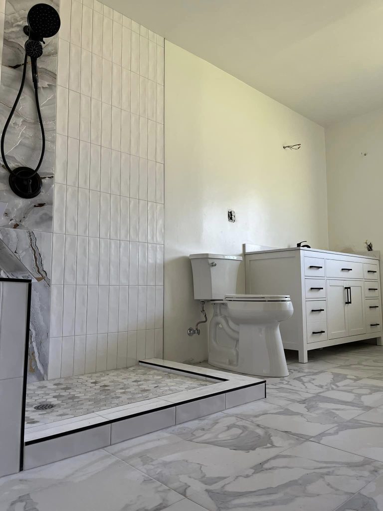 shower pan installation