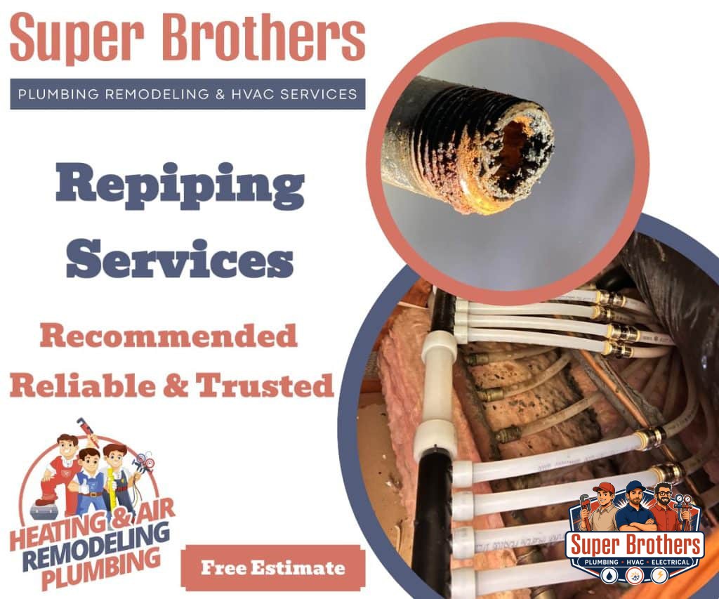 Local repiping services PEX and Copper