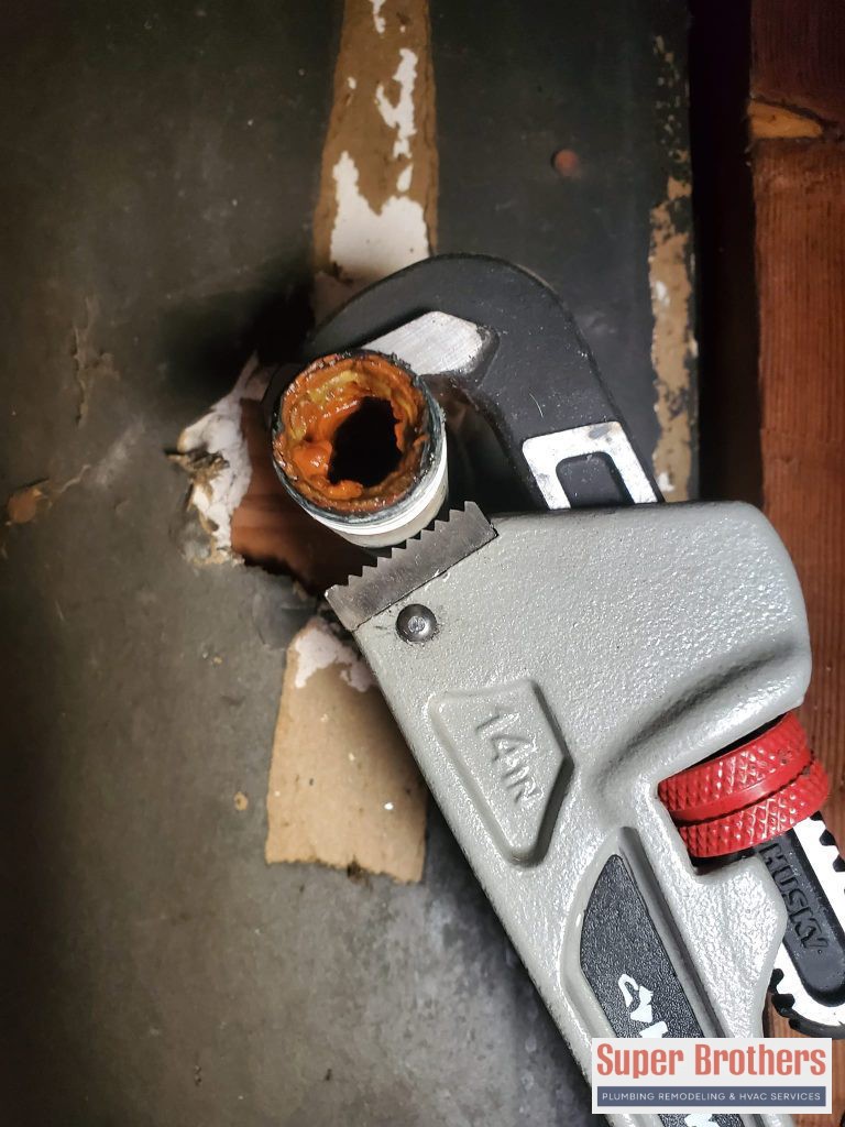 old corroded galvanized pipe