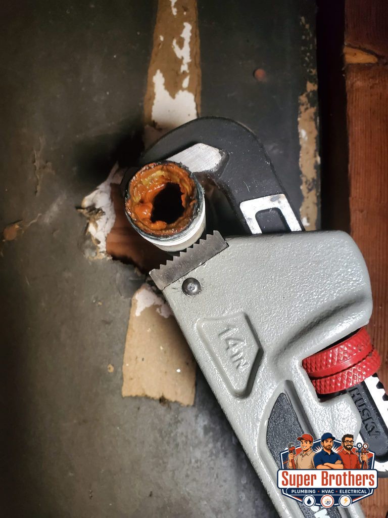 old corroded galvanized pipe