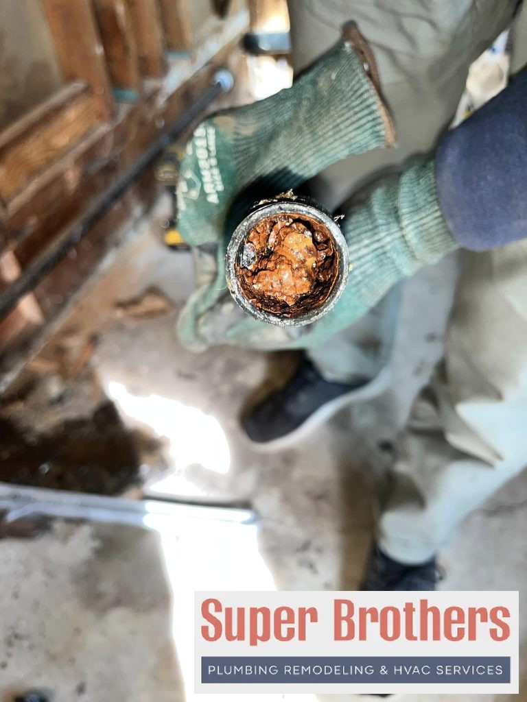 Clogged Galvanized water pipe