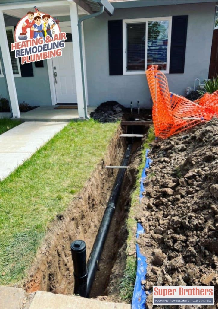 sewer line with clean out in roseville ca