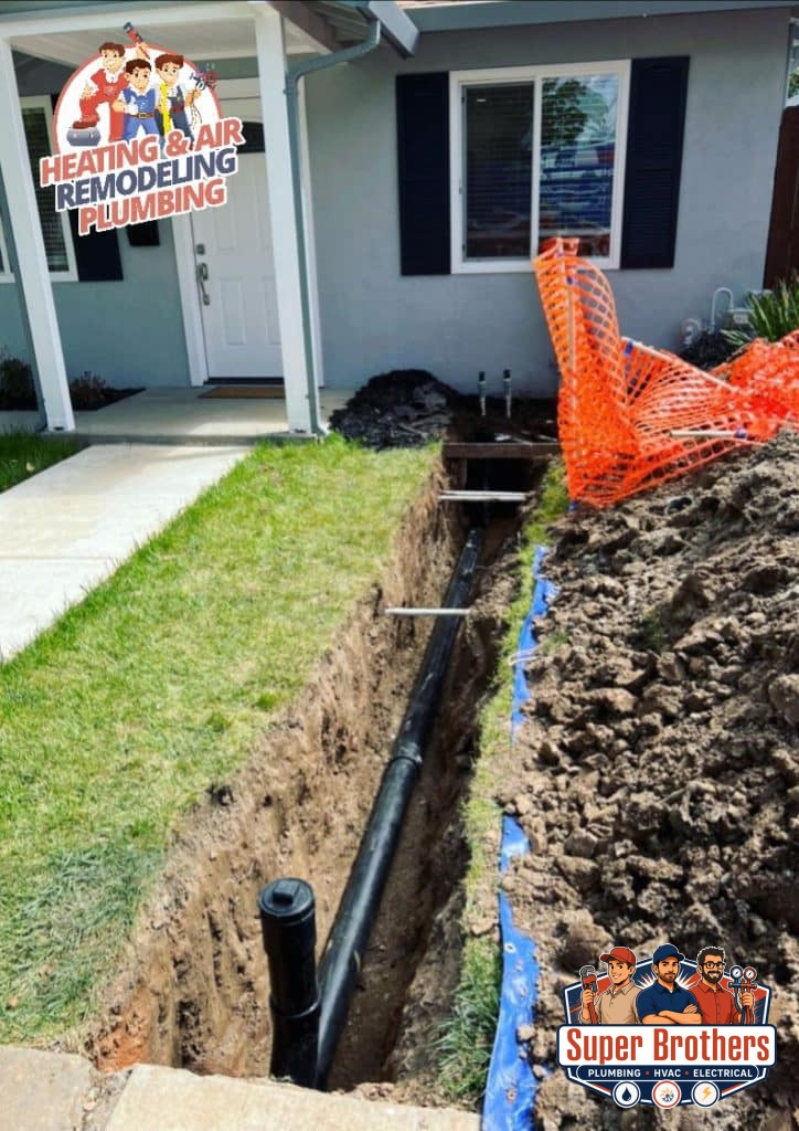 sewer line with clean out in roseville ca