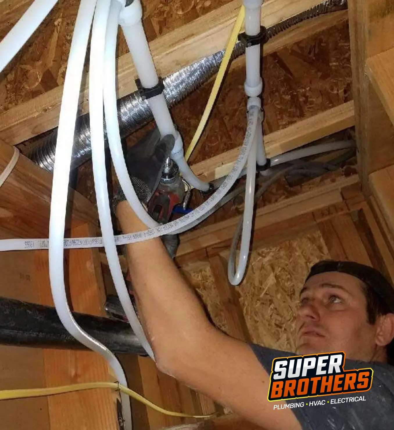 PEX piping prepared for a Northern California whole-house repipe