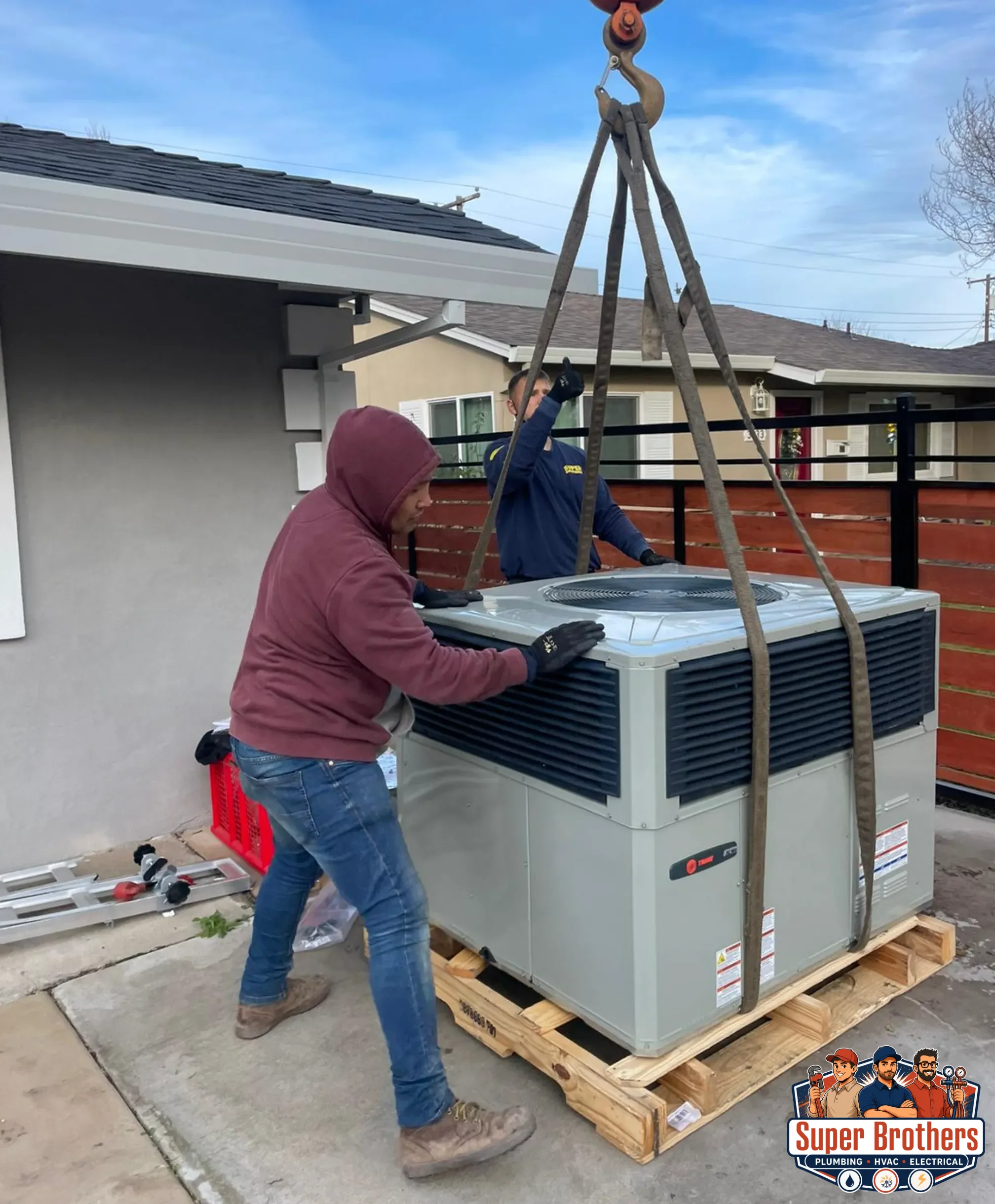 Modern heat pump system installed for a Northern California home
