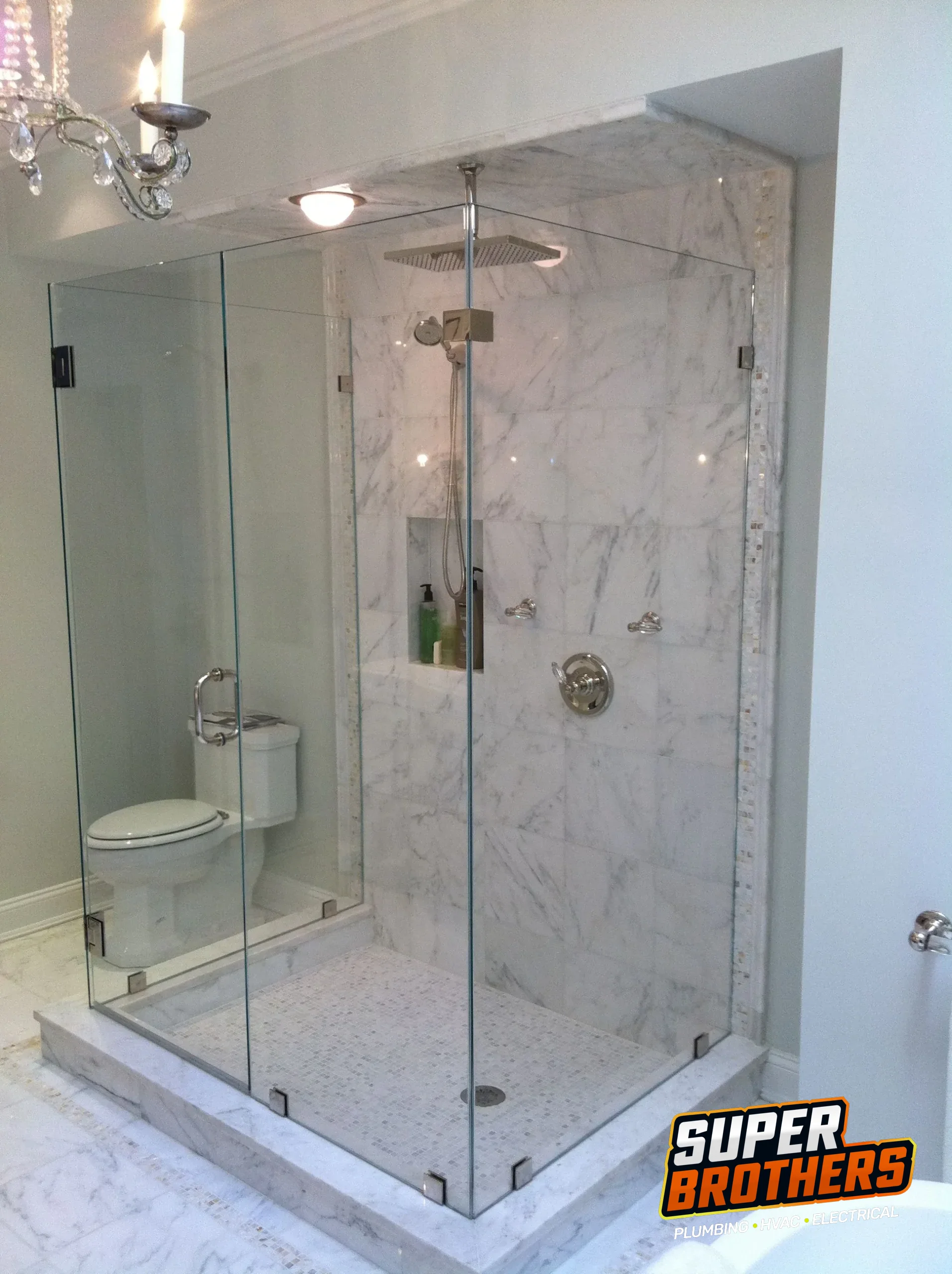 Shower remodeled by Super Brothers