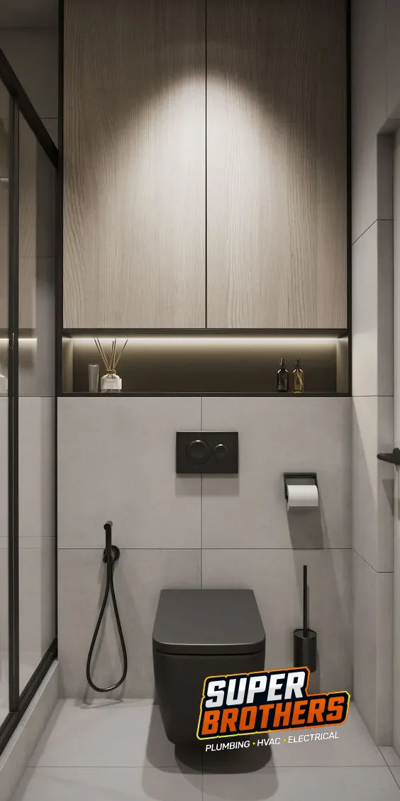 Modern toilet in a remodeled bathroom