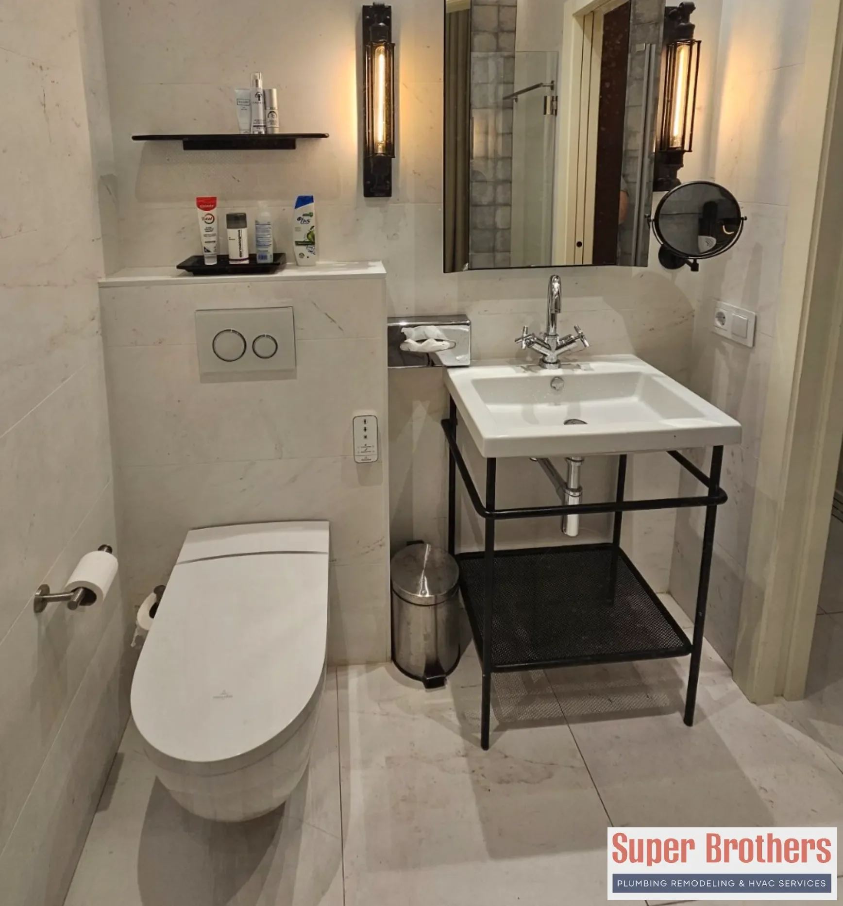 Modern Toilet being installed