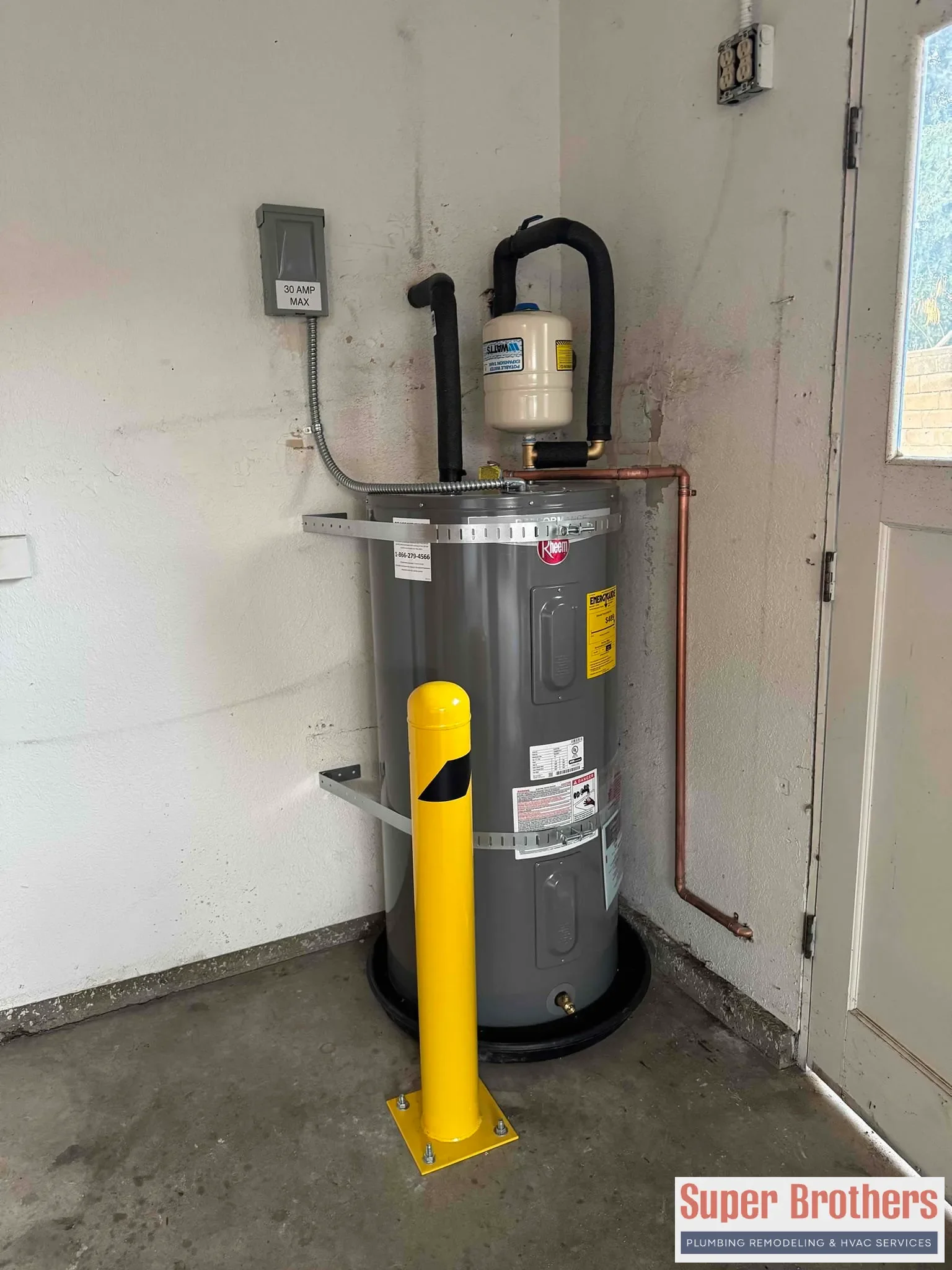 water heater by the wall