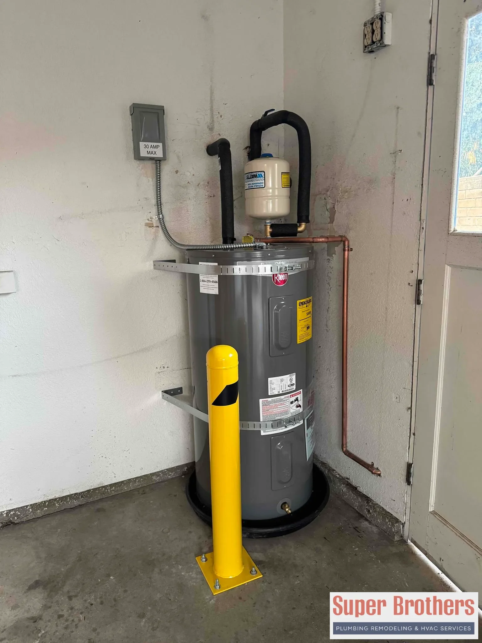 water heater by the wall