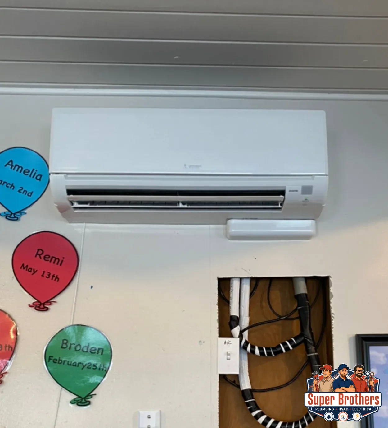 New construction HVAC ductwork and wall mounted AC