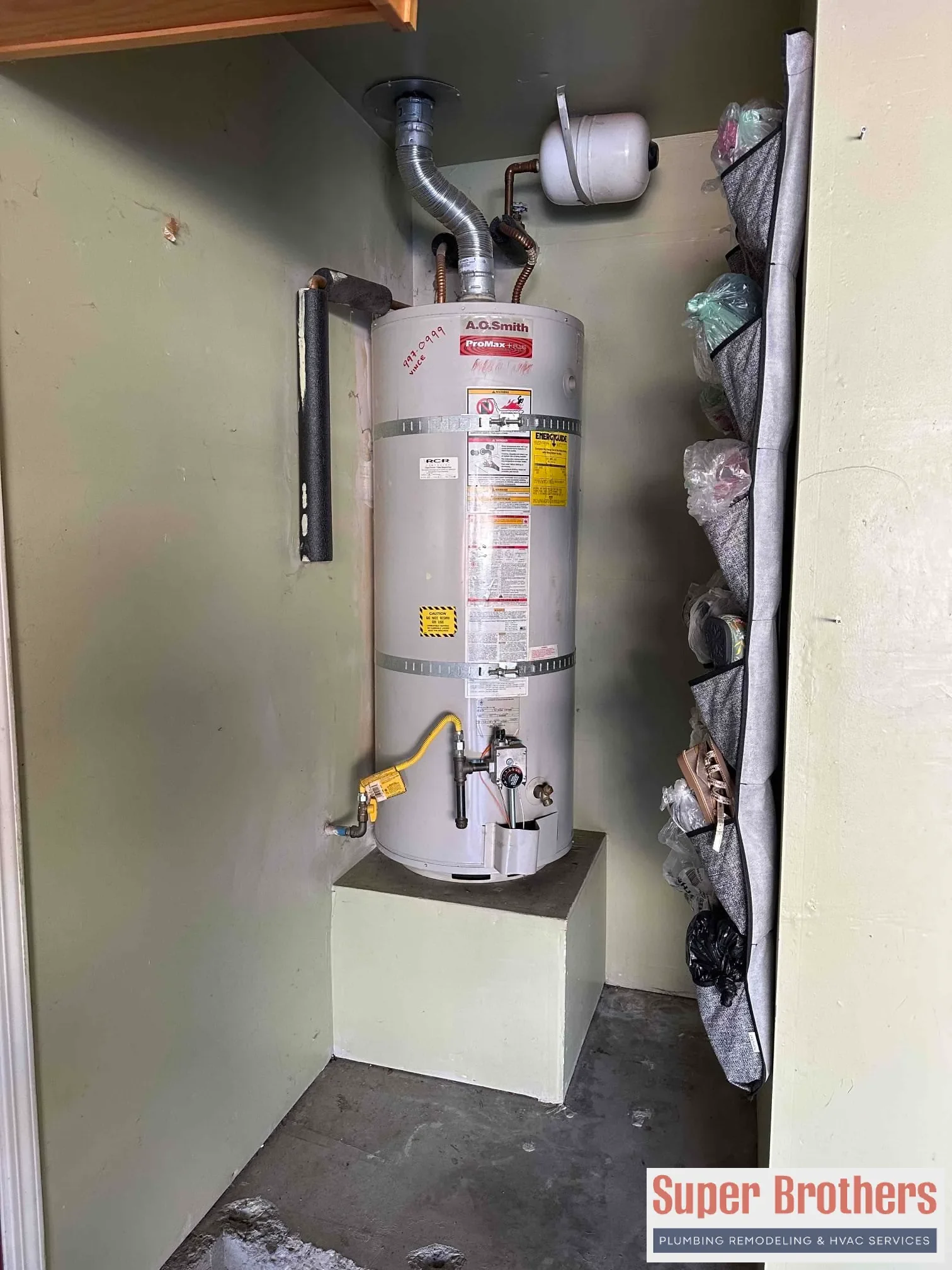 Modern replacement water heater installed in a Sacramento home