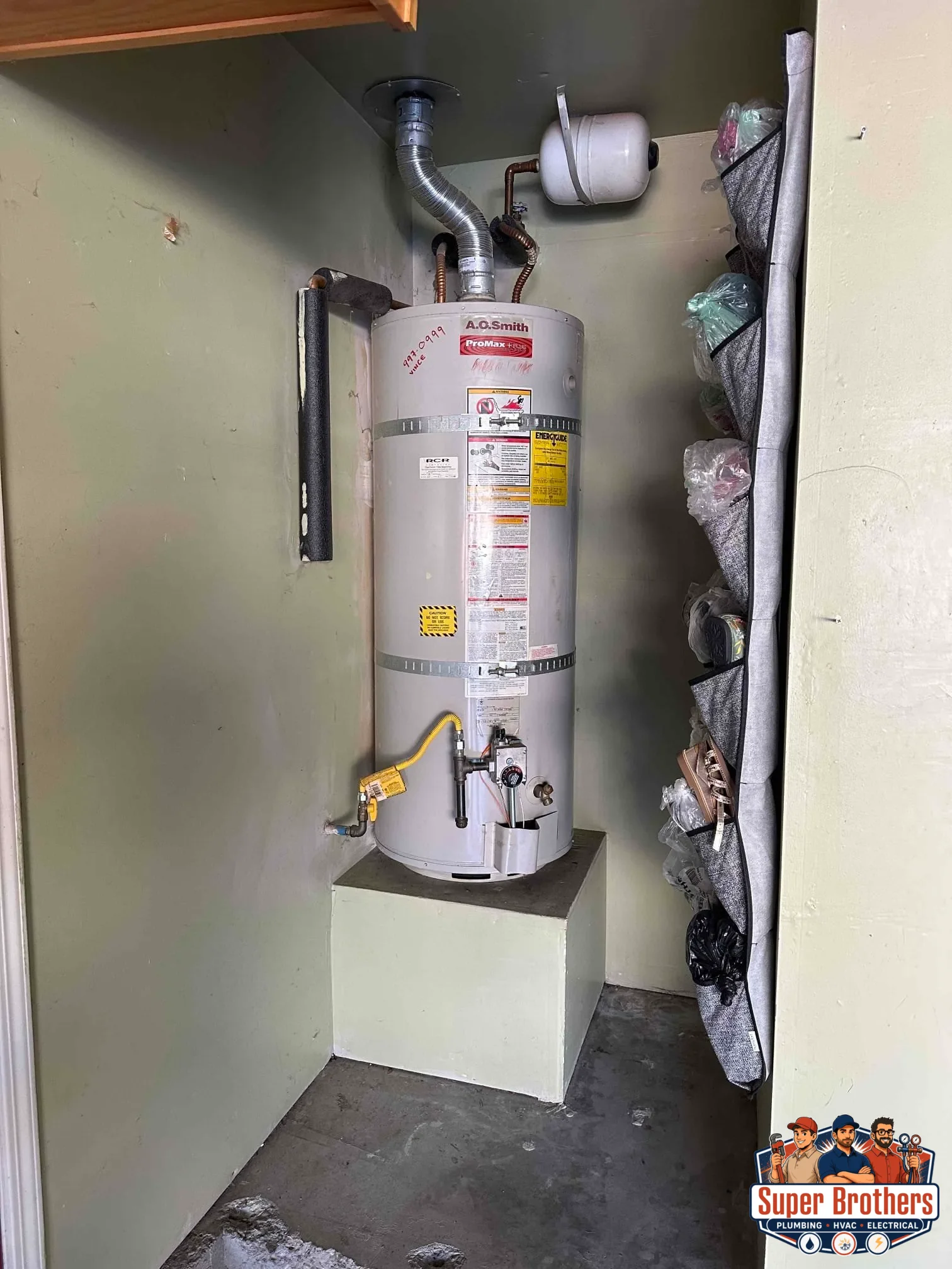 Modern replacement water heater installed in a Sacramento home