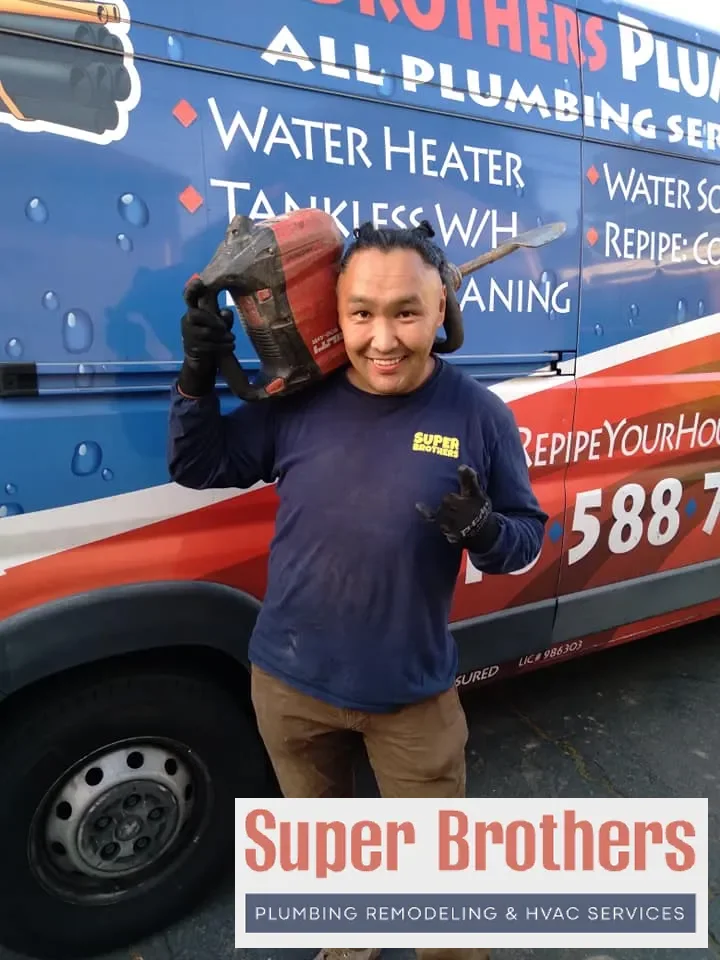 Licensed plumber performing a whole‑home plumbing inspection