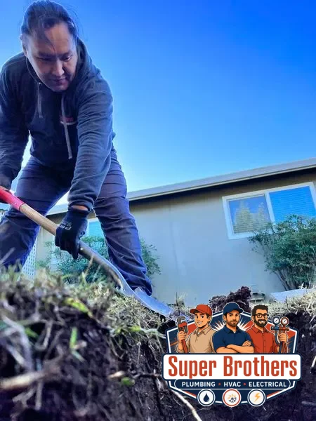 Technician locating an underground water line leak in Sacramento