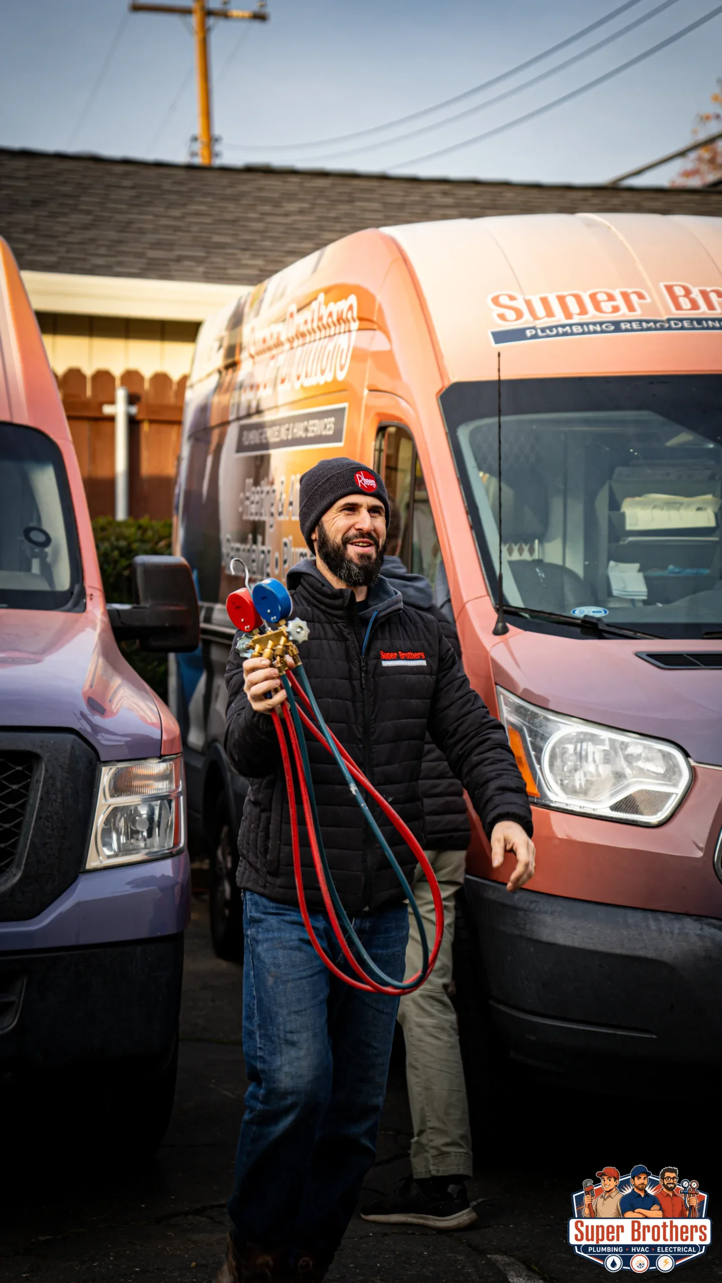 Friendly HVAC service visit at a Sacramento and Bay Area home