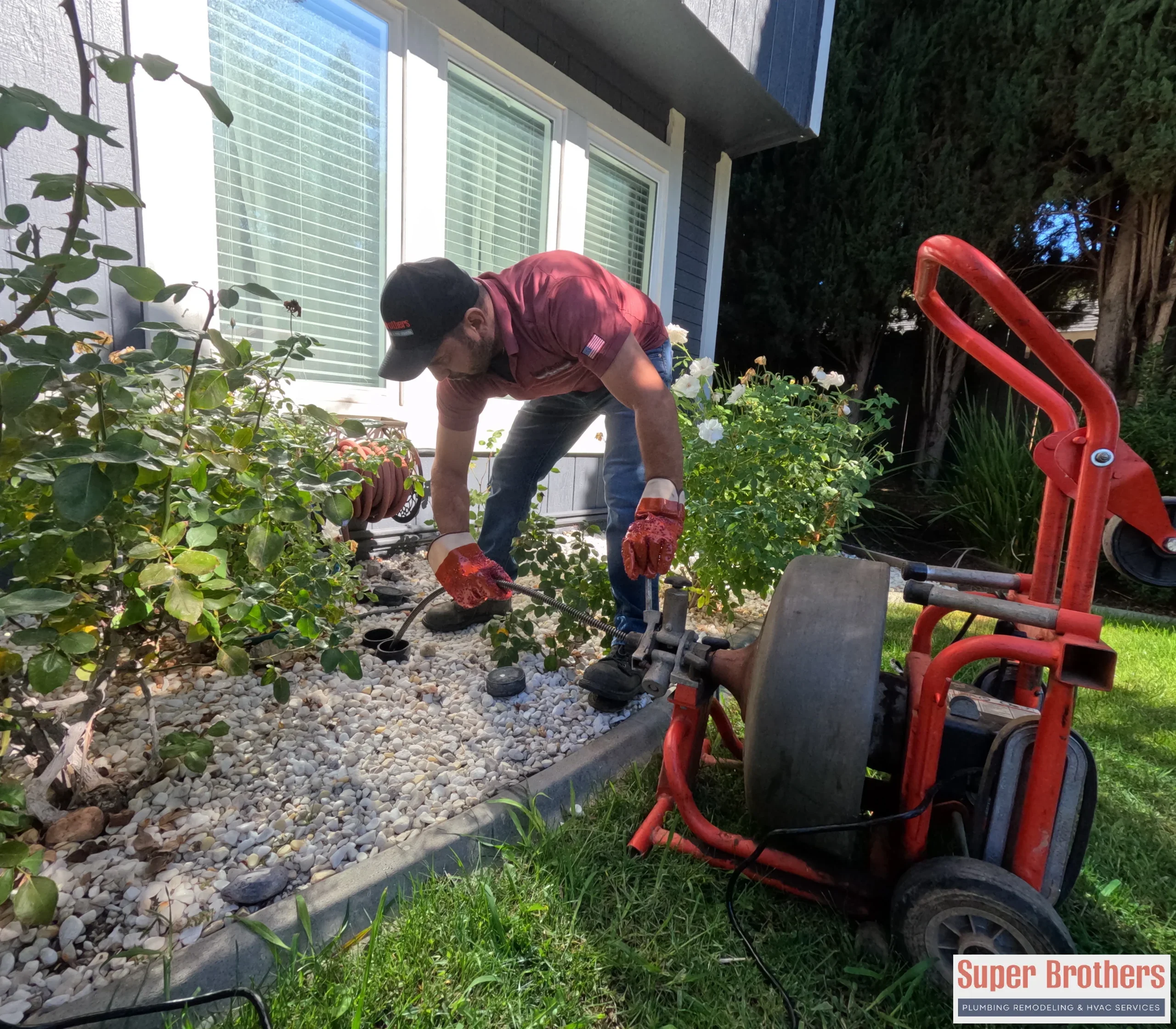 sacramento drain cleaning in progress