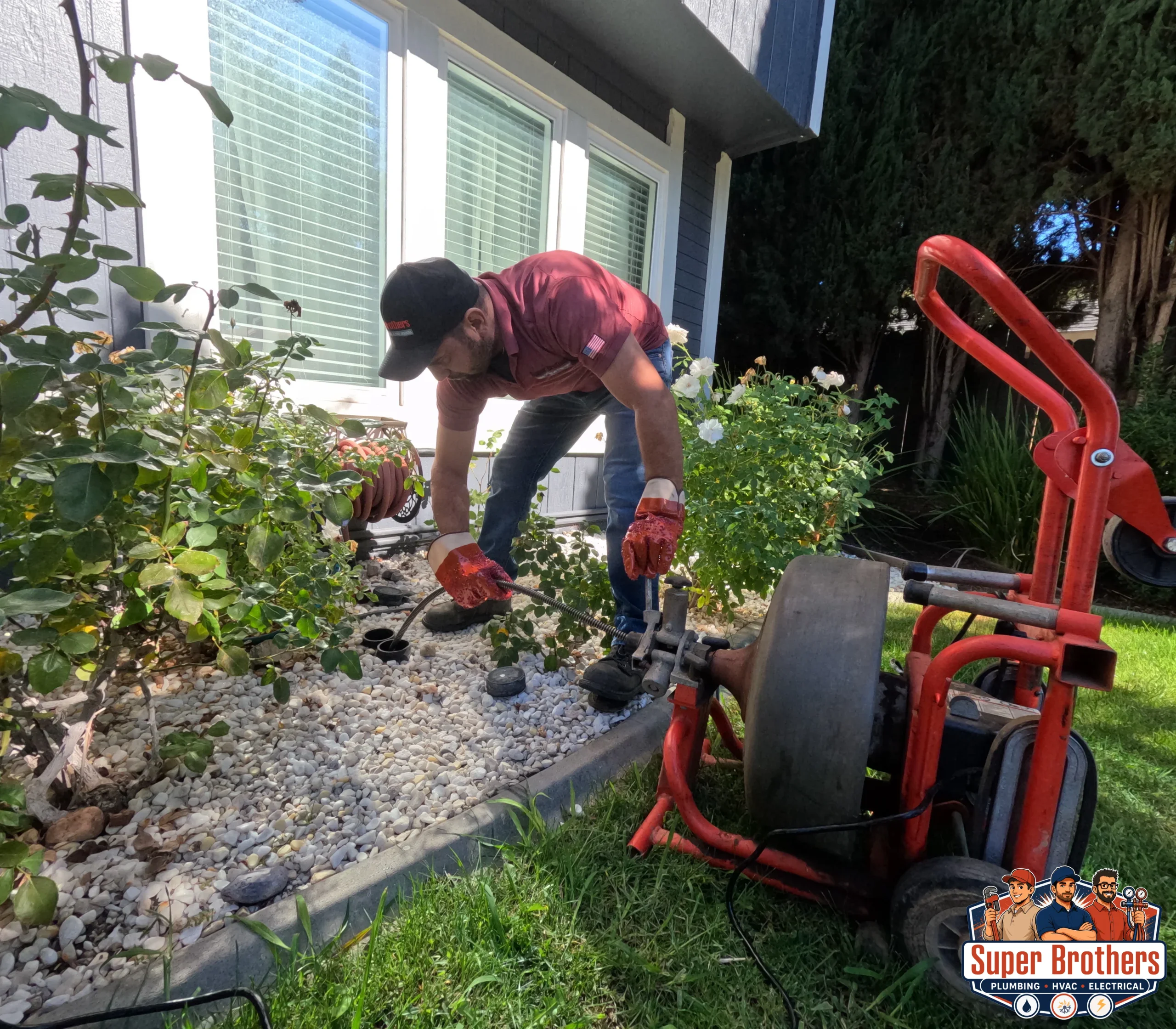 sacramento drain cleaning in progress