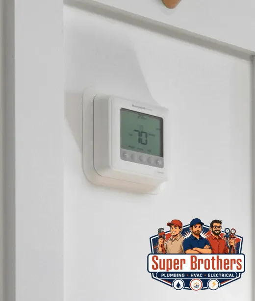Homeowner adjusting thermostat settings for comfort and energy savings