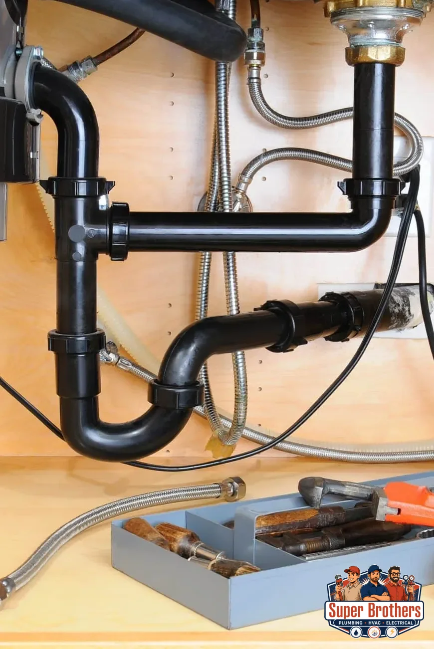 Sewer camera inspection showing a clogged residential line