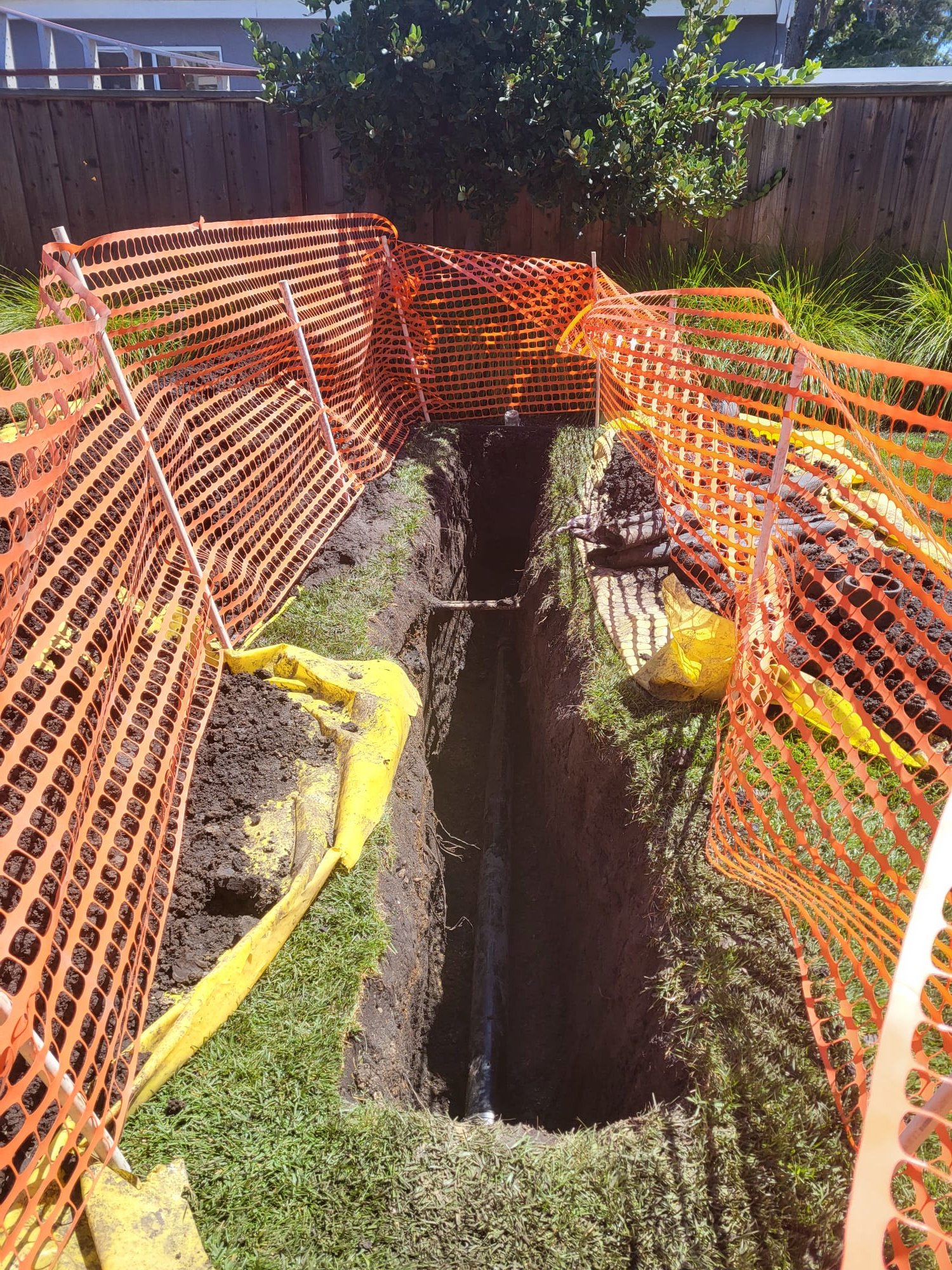 Plumber performing a sewer camera inspection at a Sacramento County home