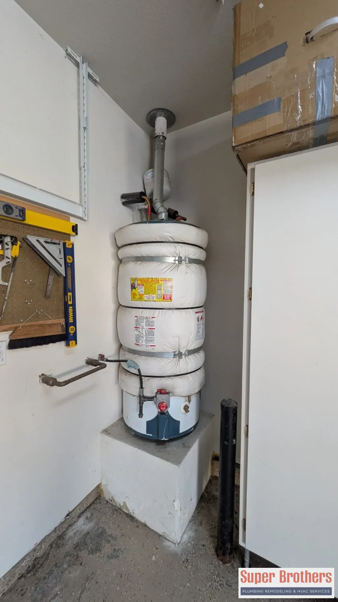 rheem gas water heater in sacramento garage