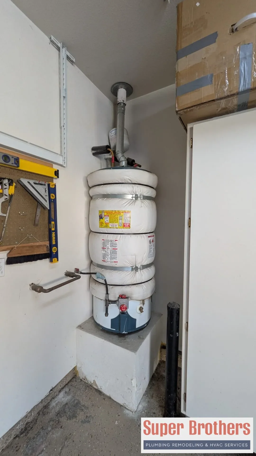 rheem gas water heater in sacramento garage