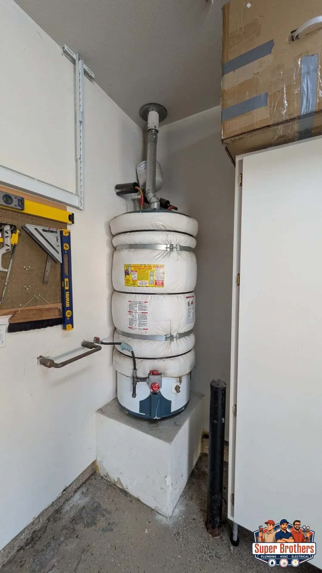 rheem gas water heater in sacramento garage