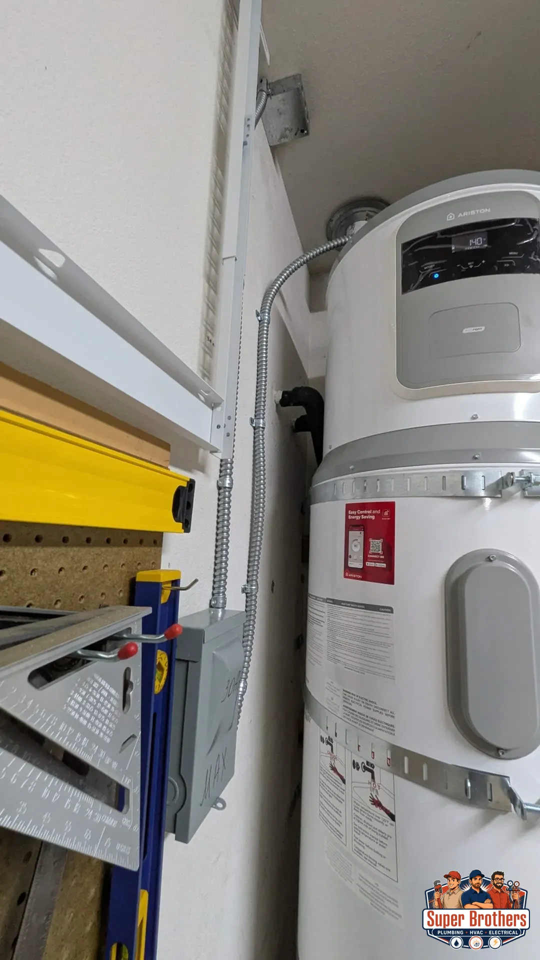heat pump breaker switch installed on the wall