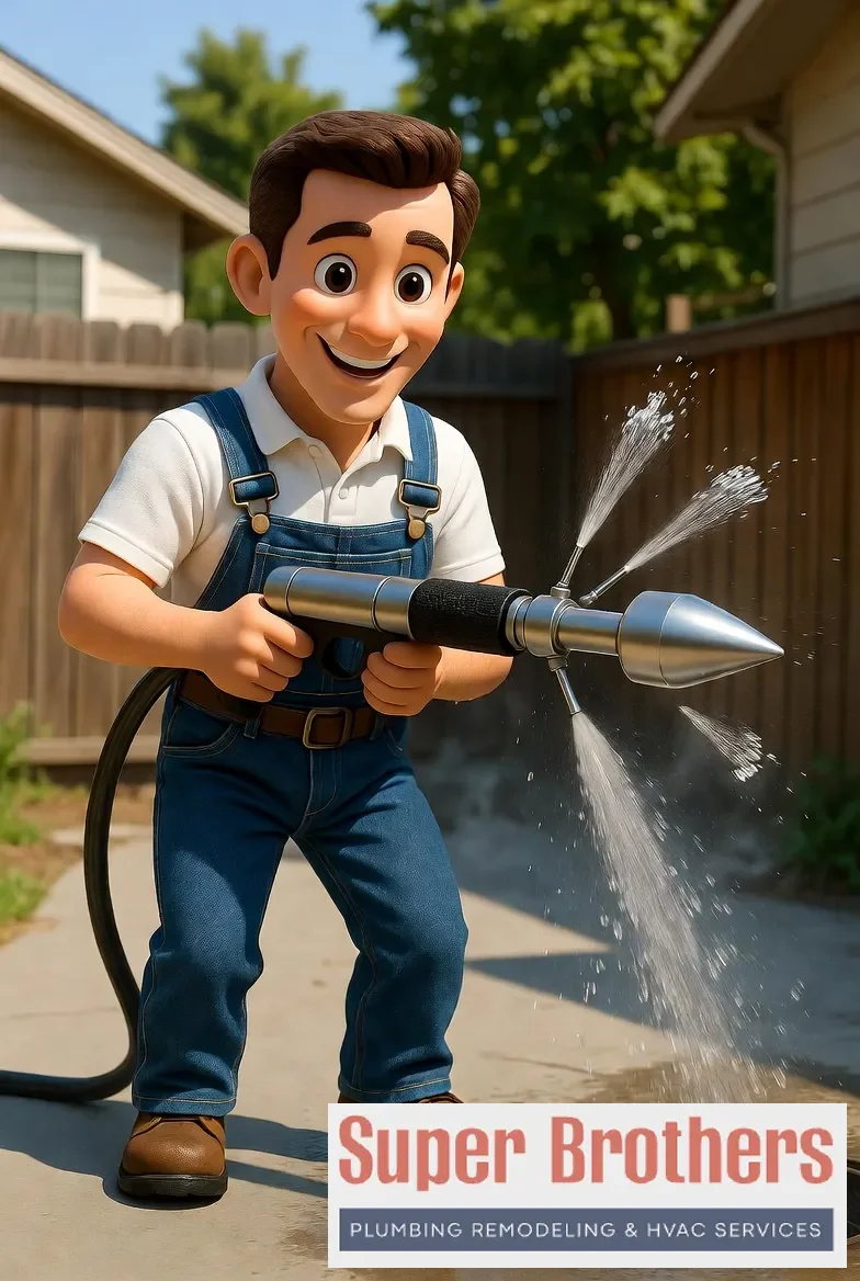 Sacramento plumber performing hydro-jetting on a residential sewer line in a Midtown home