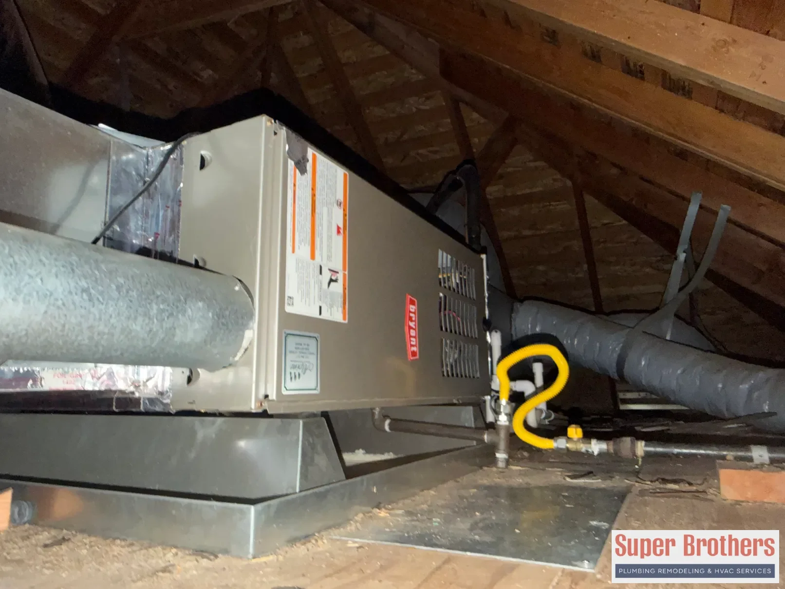attic furnace connected to cooling system during El Dorado Hills HVAC service attic furnace connected to cooling system during El Dorado Hills HVAC service