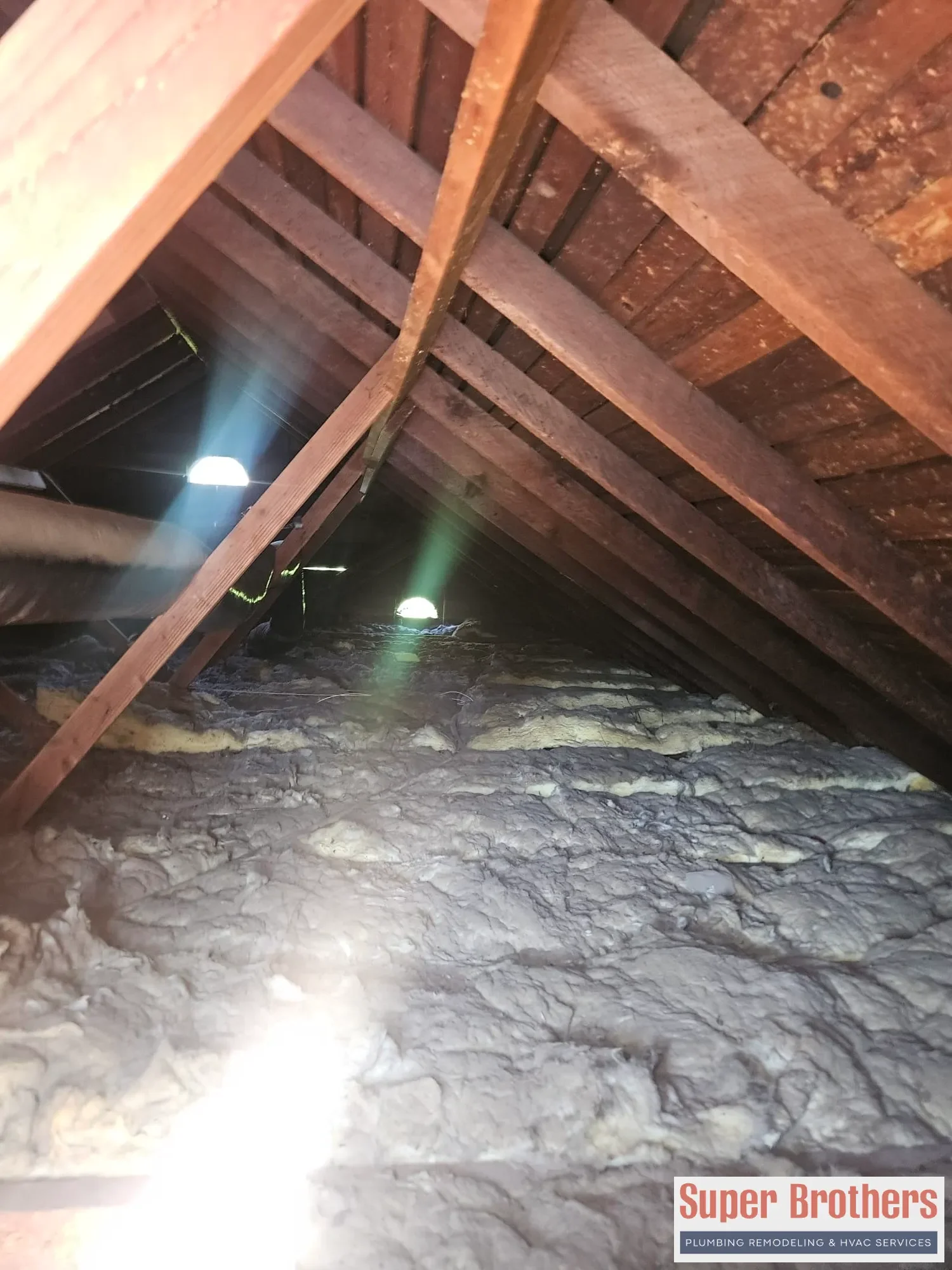 attic insulation and duct access area checked during AC tune up attic insulation and duct access area checked during AC tune up