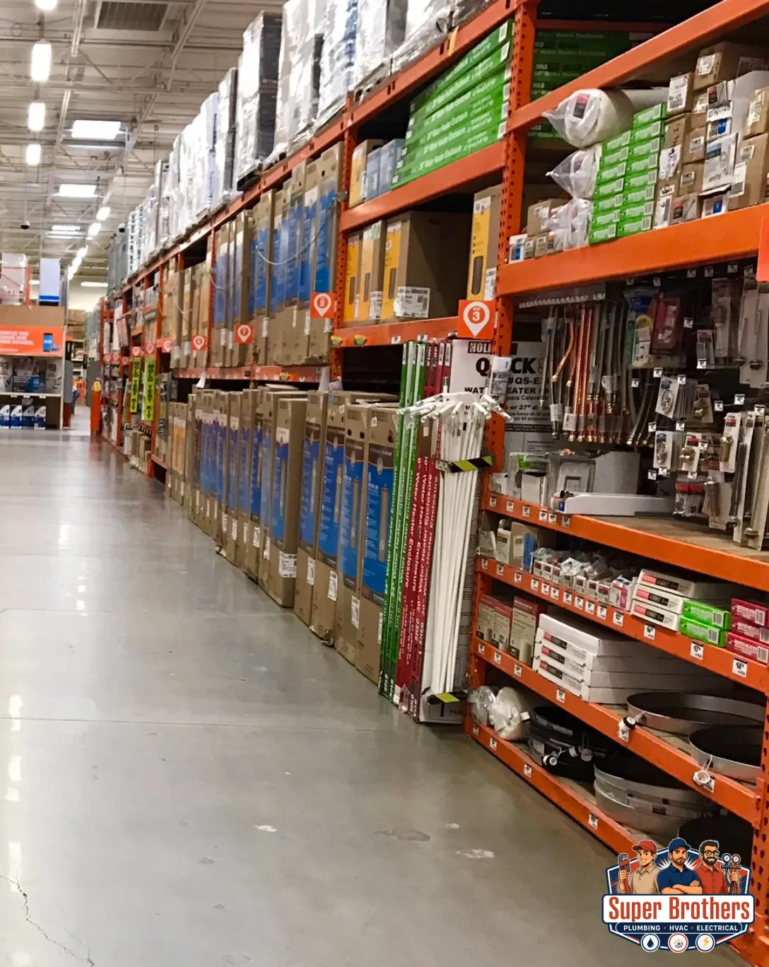 Water heater aisle